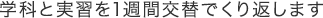 学科と実習を1週間交替でくり返します