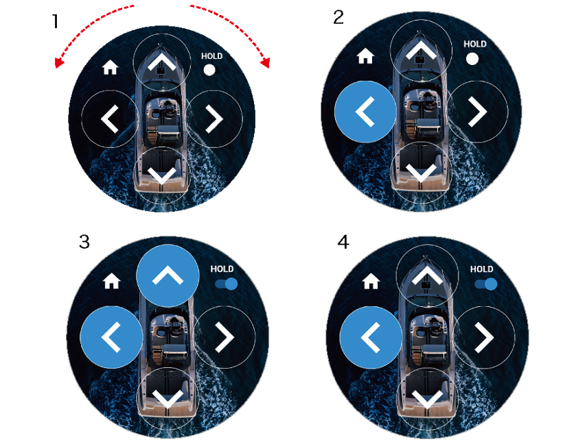 スマートウォッチの操作画面