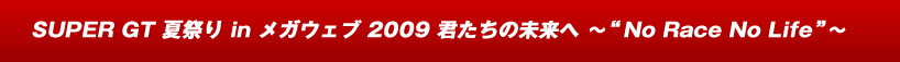 SUPER GT@čՂ@in KEFu2009@N̖ց`gNo Race No Lifeh`