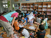 学童クラブの子ども達とペーパークラフト工作(陸前高田市）【７月】