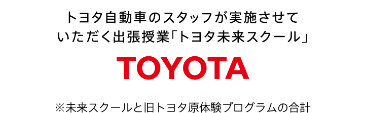 トヨタ自動車のスタッフが実施させていただく出張授業「トヨタ未来スクール」